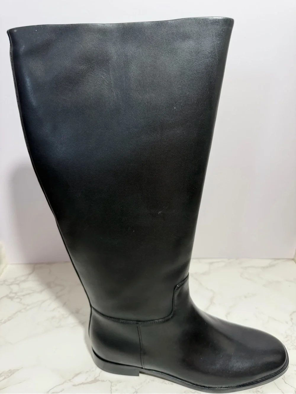 Vince Wide Calf Margaret Classic Tall Black Leather Riding Boots - 6.5 M